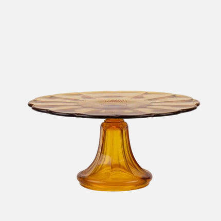 Présentoir à tarte en verre ambré transparent 