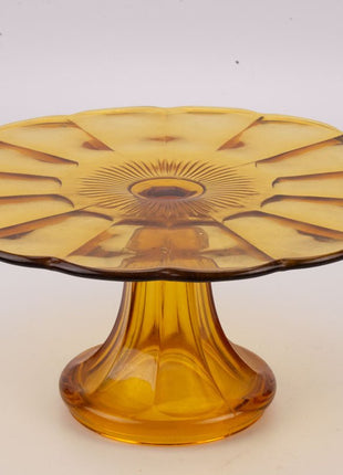 Présentoir à tarte en verre ambré transparent