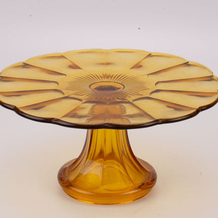 Présentoir à tarte en verre ambré transparent