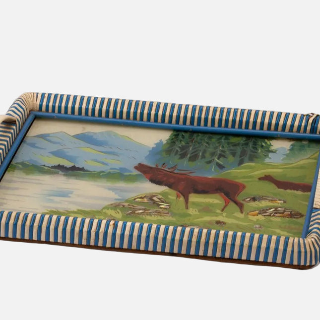 Plateau bleu art forestier avec 2 hanse 