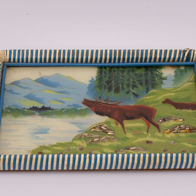 Plateau bleu art forestier avec 2 hanse 