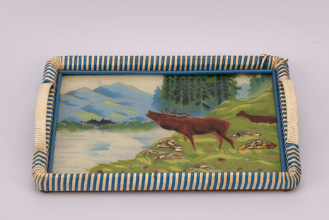 Plateau bleu art forestier avec 2 hanse 