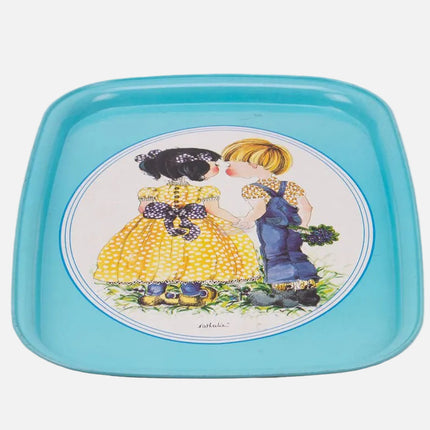 Plateau rectangulaire bleu 2 enfants Massily