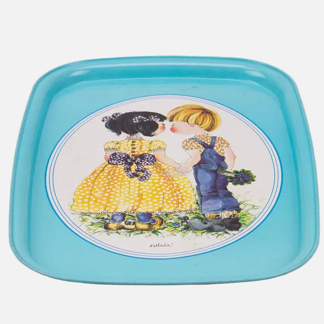 Plateau rectangulaire bleu 2 enfants Massily