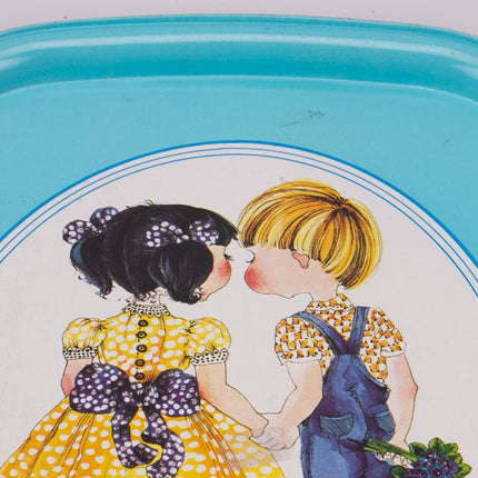 Plateau rectangulaire bleu 2 enfants Massily