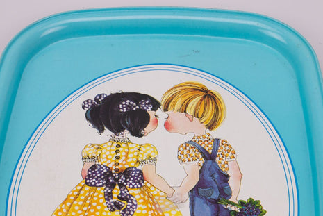 Plateau rectangulaire bleu 2 enfants Massily