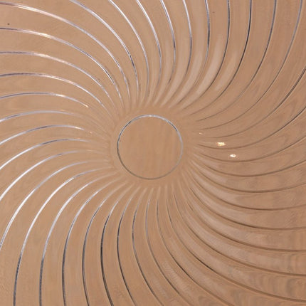 Plateau en verre sculpté en forme de spirale transparent