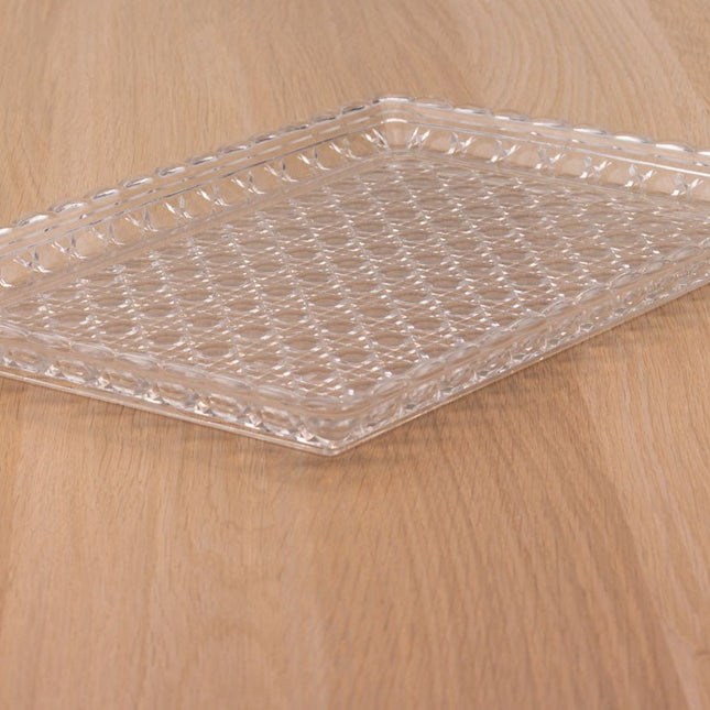 Plateau en cristal Baccarat transparent et rectangle