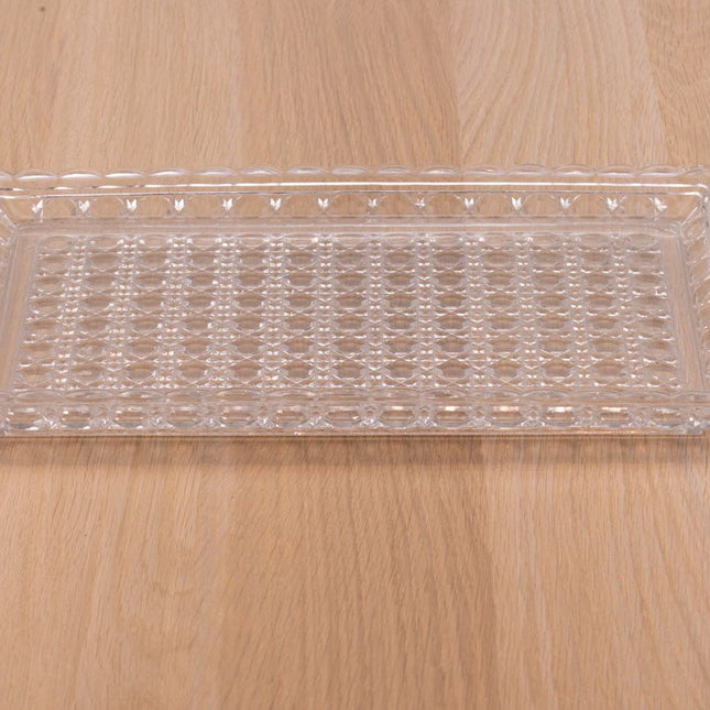 Plateau en cristal Baccarat transparent et rectangle