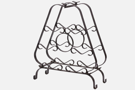 Porte-bouteille en fer forgé à 7 places noir