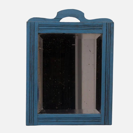 Cadre en bois bleu avec miroir