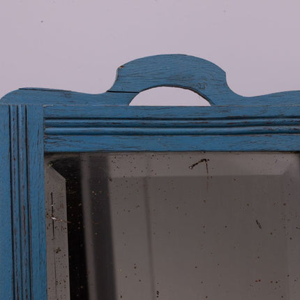 Cadre en bois bleu avec miroir