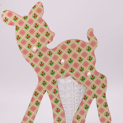 Porte-manteau mural en forme de faon avec 3 crochets