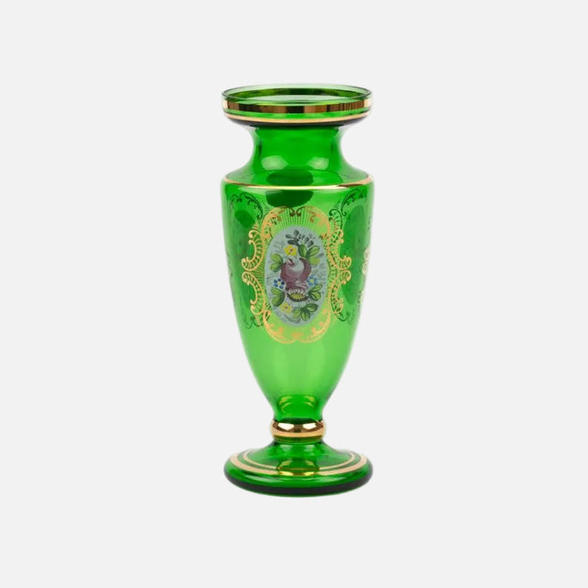Vase vert en cristal Bohemia Crystalex Czechoslvokia