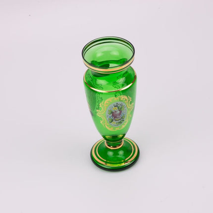 Vase vert en cristal Bohemia Crystalex Czechoslvokia