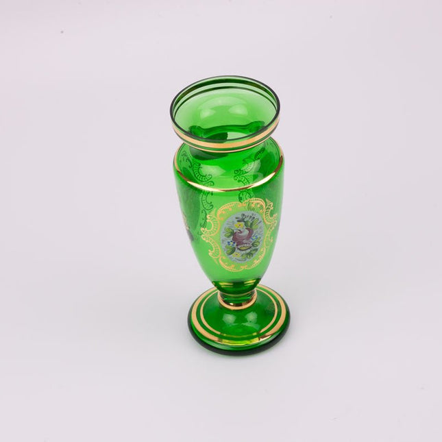 Vase vert en cristal Bohemia Crystalex Czechoslvokia