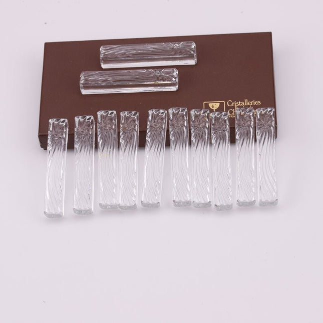 12 porte-couteaux en cristal boîte d'origine