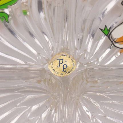 Plateau transparent apéritif en verre à 4 compartiments