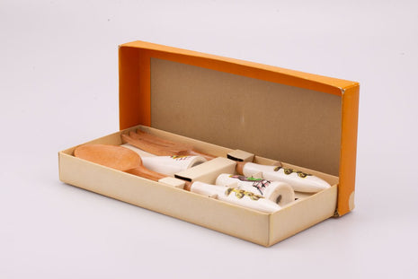 Set à salade poivrier salière et couverts blanc et marron