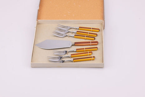 Set couvert à dessert avec pelle et 6 fourchettes boîte d'origine