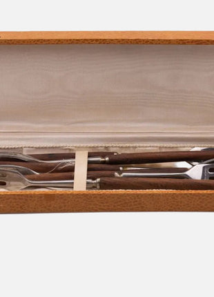 Coffret de 6 grandes fourchettes en inox et bois boîte d'origine