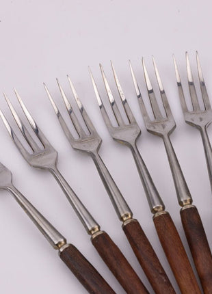 Set van 6 grote vorken