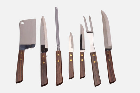 Set de 6 couverts à viande en inox marron