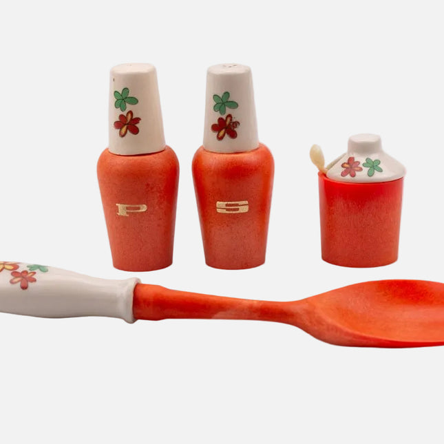 Set à salade orange en plastique avec boîte d'origine