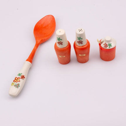 Set à salade orange en plastique avec boîte d'origine