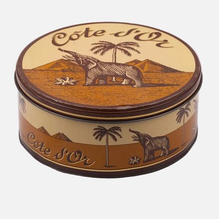 Boite ancienne en métal Biscuits Côte d'Or beige et brune