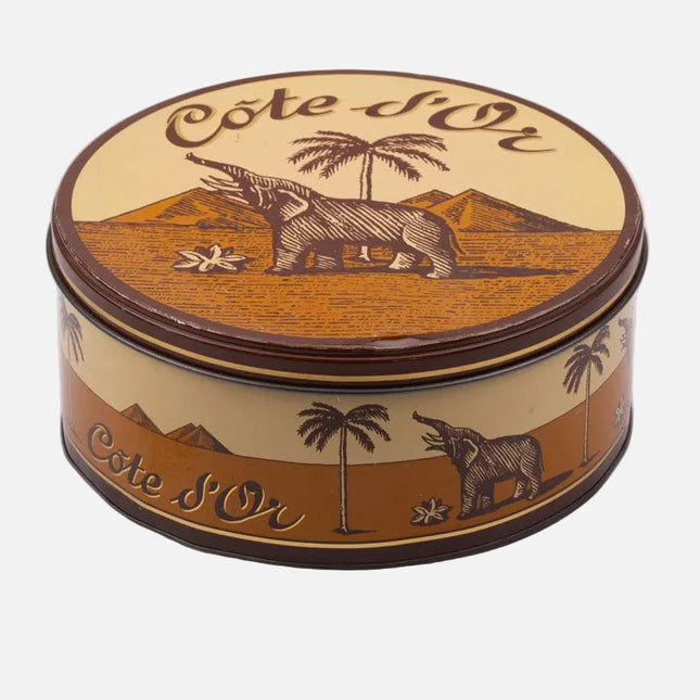 Boite ancienne en métal Biscuits Côte d'Or beige et brune