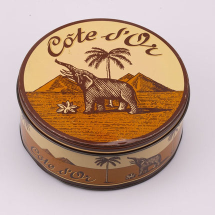 Vintage metalen blik voor Côte d'Or-koekjes