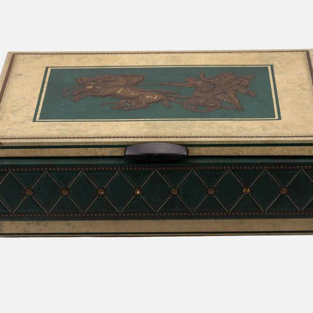 Boîte ancienne en métal Lutti bleue et beige