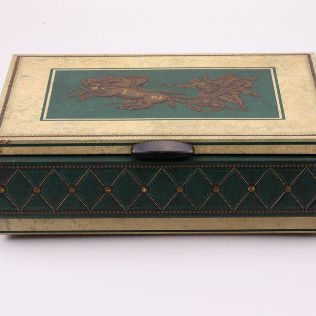 Boîte ancienne en métal Lutti bleue et beige