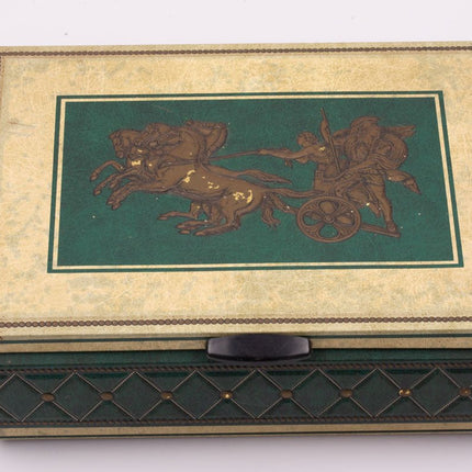 Boîte ancienne en métal Lutti bleue et beige