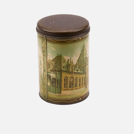 Boîte ancienne en métal  De Veurnsche Torens beige et brune