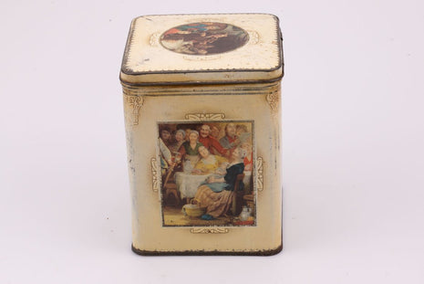 Boîte ancienne en métal café Faignard beige