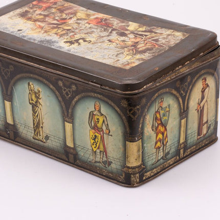 Antique metal tin, biscuits (box)