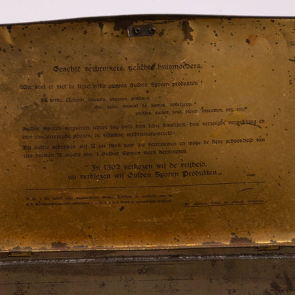 Antique metal tin, biscuits (box)