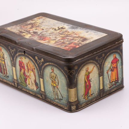 Antique metal tin, biscuits (box)