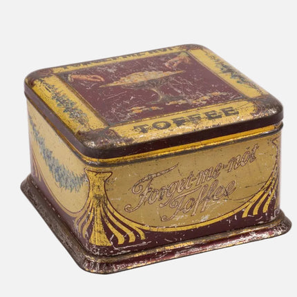 Boîte ancienne en métal biscuits Forget me not Toffee