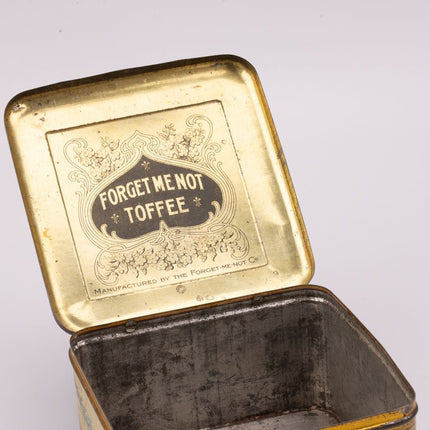 Boîte ancienne en métal biscuits Forget me not Toffee