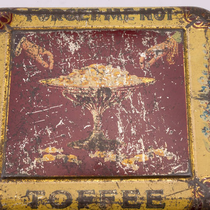 Boîte ancienne en métal biscuits Forget me not Toffee