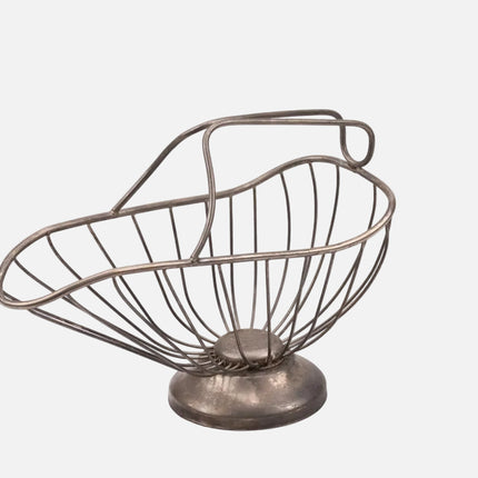 Porte-bouteilles en métal vintage argenté
