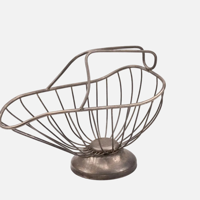Porte-bouteilles en métal vintage argenté