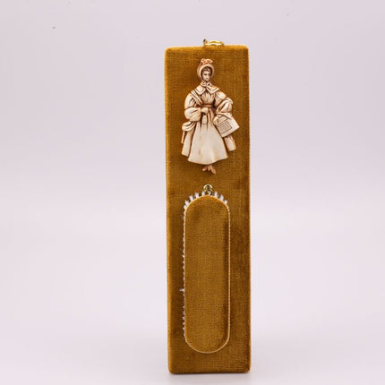 Brosse à vêtement avec support mural boîte d'origine beige