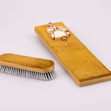 Brosse à vêtement avec support mural boîte d'origine beige