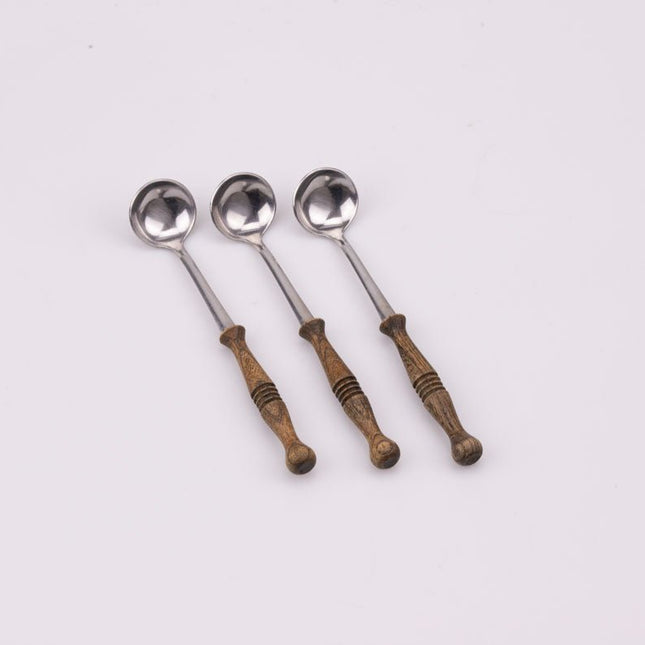 Lot de 3 cuillères à fondue Beka inox et bois boîte d'origine