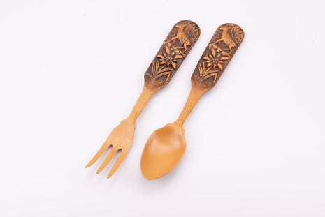 Couverts à salade en plastique brunâtres boite d'origine