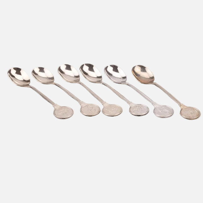 Kit de 6 cuillères à dessert en inox argenté